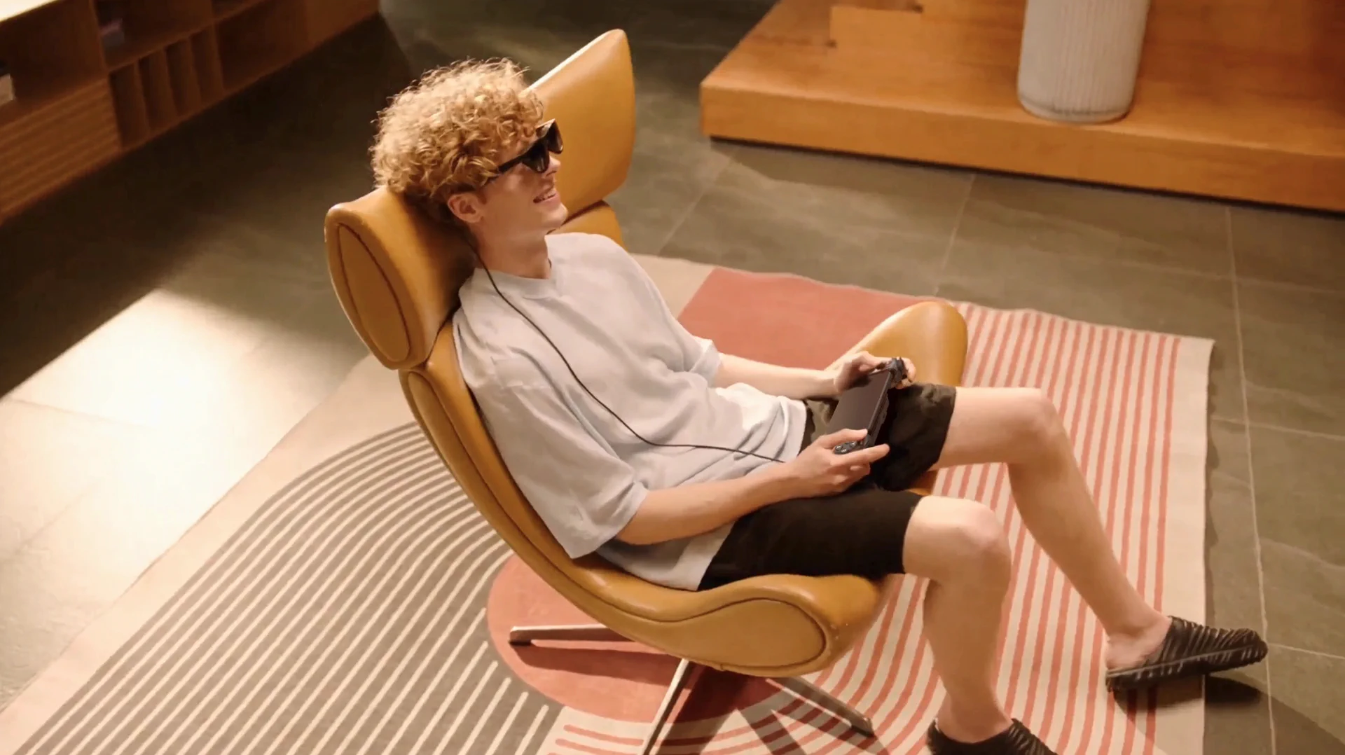 playing game with goggles